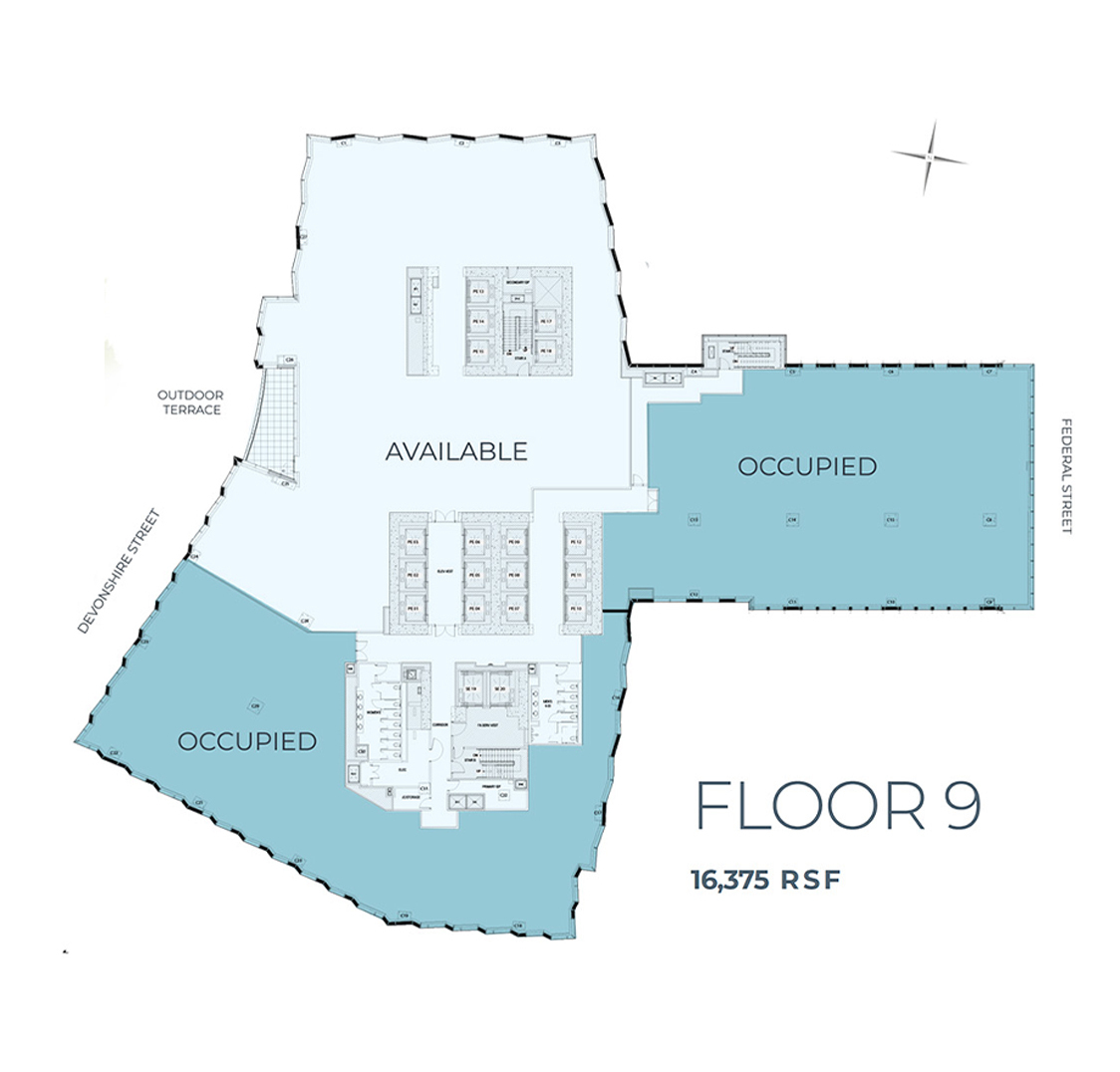 Floor 9 floor plan — 16,375 RSF