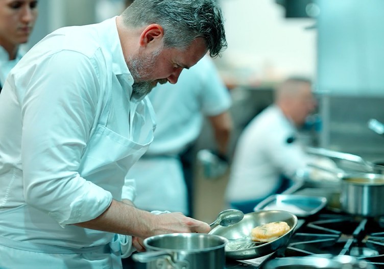 Chef John Fraser in the kitchen