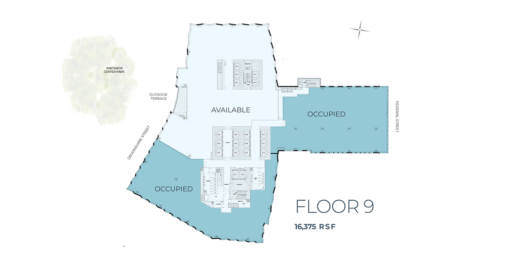 Floor 9 floor plan — 16,375 RSF
